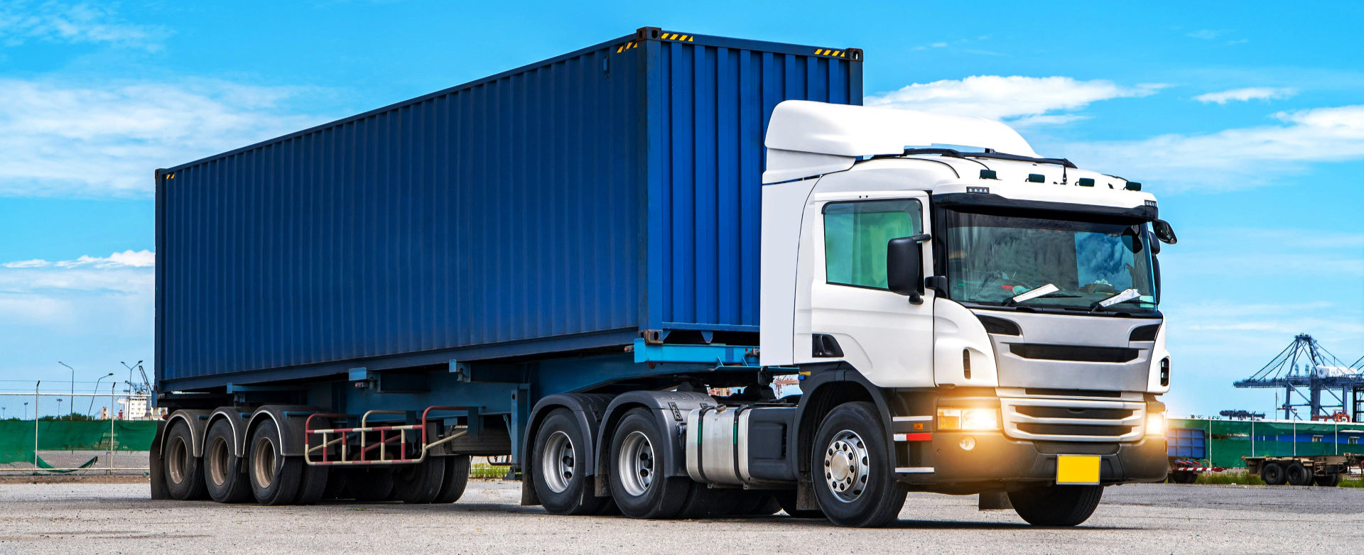 blue cargo truck