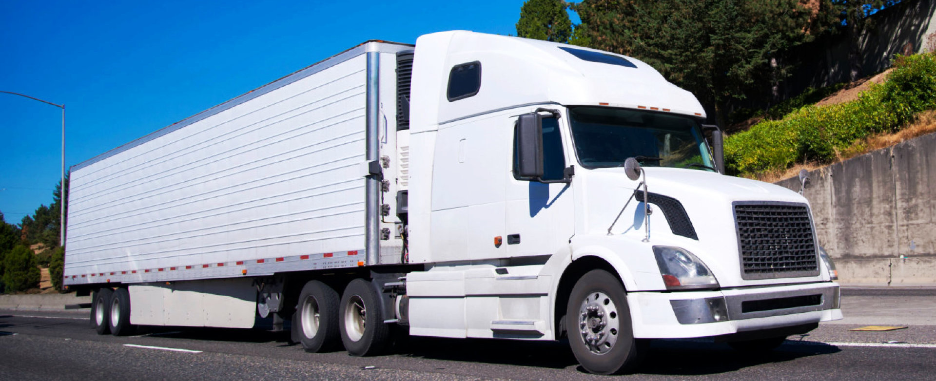 white trailer truck